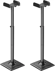[MOUNTUP] Universal Speakers Stands Pair 34" to 43.3" Height Adjustable Holds Bookshelf Speakers Satellite Speakers Up to 11LBS Cable Concealing 1 Pair Spring-Loaded Plate Extends to 10" MU9138-AU