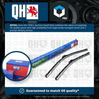 2x Wiper Blades (Pair) Flat / Aero type fits OPEL ASTRA 1.6 Front 04 to 14 Set