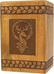Wooden Urns for Human Ashes Adult Male Female Cremation Wooden Carved Box for As