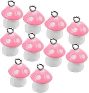 [SMASOLO] Jewelry Accessories Poster Fruit Dangle Charms Cute Mushroom Shape Charms Mushroom Crown Mushroom Bead Necklace Charms Pool Mushrooms Charms for Earrings Zinc Alloy Pink