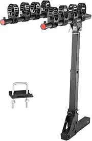 VEVOR Hitch Mount Bike Rack, 4-Bike Carrier Rack, 150 LBS Capacity Bike Rack Hitch for 2-inch Receiver, with U Bolt and Strap, for Car, SUV, Truck, RV