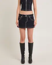 99 Low Denim Mini Skirt Cameron