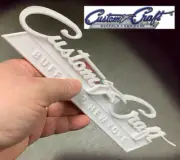 One Custom Craft 10 inch plastic decal name plate