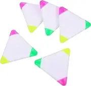 jojofuny 1set Triangle Fluorescent Highlighter Pens Portable Color Marking Pens for Students Quick Drying Ink Creative Design for School Drawing Note Taking 5pcs