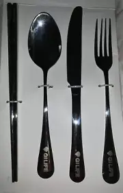 24 PC CUTLERY SET 6 each, knife, fork, tablespoon, chopsticks
