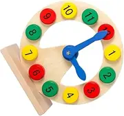 HAWILLOSCH Wooden Clock for Toddlers Boys and Girls Educational Toys Numbers Learning Clock for Cognitive Development