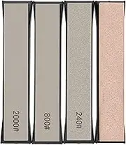 CWOVRS Diamond Sharpening Stones Only Used for RC-002A Knife Sharpening System - 3-Piece Replacement Stone Set - 240#, 800#, 2000# with 1 Polishing Leather Strop