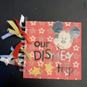 OUR DISNEY TRIP Handmade 6x6 Scrapbook Album - 12 Pgs- Just Add Pictures.