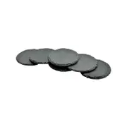 Argon Tableware Round Natural Slate Drinks Coasters - 10cm - Set Of 6