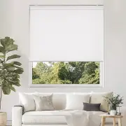 ChrisDowa Cordless Free-Stop 100% Blackout RollerBlinds for Windows, White 35x72