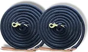 14ft Poly Lead Rope 2-Pack for Horses Training Lead Ropes with Strong Bolt Snaps (Navy Blue)
