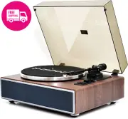 mbeat Hi-Fi Turntable Bluetooth Speaker Walnut Built-In Preamp