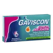 Gaviscon Dual Action 16 Chewable Tablets - Peppermint Heartburn Indigestion