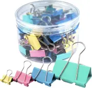 CANLENPK 32Mm/1.25" Binder Clips Paper Clamps,Pink, Blue, Yellow, Green Micro Co