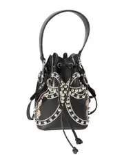 FENDI Black Leather Studded Bow Mon Tresor Bucket Bag (Authentic Pre-Loved)