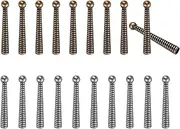 uxcell Bolo Tie Tips, 20Pcs 2 Inch Long Alloy Bolo Tie Supplies Replacement Cord End Caps 5mm Diameter for DIY Crafts Clothes Decor, Vintage Bronze/Vintage Silver