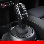 ATATNK Car Central Control Shift Gear Lever Dust Cover Sticker Compatible forr MINI Cooper S JCW F54 F55 F56 F57 F60 Decorative Shell Accessories(19-23 Carbon Fiber)