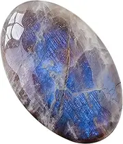 Rainbow Moonstone Gem, Polished, Moonstone Crystal, Natural Smooth Gem, Handmade Multipurpose Natural Smooth Rainbow Moonstone Crystal For Positive Energy And Jewelry Making