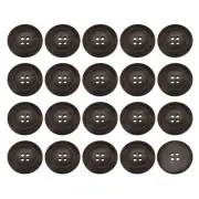 50Pcs Wooden Buttons 30mm 4 Hole Round Wood Sewing Button Craft, Dark Brown