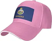 SSIULUS Kansas State Flag Casquette Cap Hats,Trucker,Baseball Cap with Snapback,Perfect for Summer,Golf