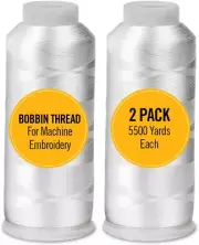 2 X-Large Cones Embroidery Bobbin Thread - 60Wt for Machine Embroidery and Sewin