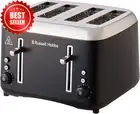 Addison 4-Slice Toaster RHT514BLK Matte Black Dual Browning Defrost Reheat