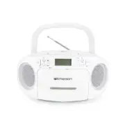 Emerson Portable CD and Cassette Boombox w/AM/FM Radio, White (EPB-3003 White)