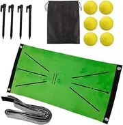 Golf Putting Mat,Golf Practice Hitting Mat,Portable Golf Practice Training Aids Rug,Golf Training Mat for Practice Swing Batting,24x12 Inch with 6 Golf Balls,for Indoor Outdoor Home Office Backyard