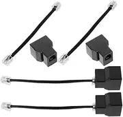LABRIMP 4Pcs Phone Splitter PC Detachable Line Adapter for Landline Reliable Core Phone Line Splitter Sleek Design for Calls Portable and Convenient