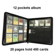 12 Pocket Card Binder 480 Cards Zip Card Album Folder Book