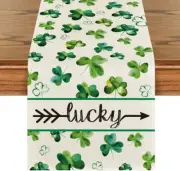 Lucky Clover Shamrocks Table Runner, Seasonal St. Patrick's Day 13" x 60"