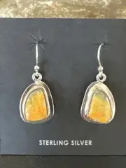 Womens Bumblebee Jasper Navajo Sterling Silver Earrings 15831