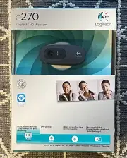 100% Original Logitech C270 720p HD Webcam with Built-in Mic