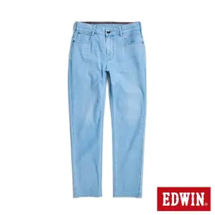 【EDWIN】男裝 超大碼 JERSEYS 迦績 冰河玉永久涼感中直筒牛仔褲(石洗藍)