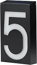 Solar House Number 5 Light LED Illuminated Address Plaque for Houses Address Numbers Solar Powered LED Address Sign for Home Villa Yard Street