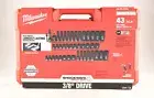 *Milwaukee 49-66-7009 3/8 In Drive Impact Socket Set, Metric, Sae, 43 Pc.