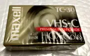 Maxell VHS-C TC-30 Blank Compact Videocassette Super VHS-C Camcorder HGX-Gold