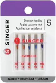 Singer Universal Regular Point Overlock Machine Needles-Sizes 11/80 (2),14/90 (2