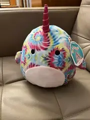 Squishmallow Tie-dye Narwhal Milaina 8” Brand New