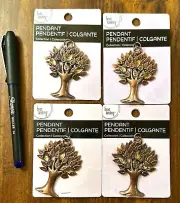 4 Metal Tree of Life Pendants (NEW) Bead Landing