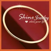 9K 9CT PLAIN GOLD GF WOMENS GIRLS COMFORT BAND SOLID ROUND BANGLE BRACELET GIFT