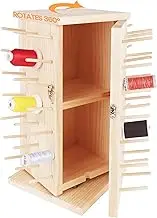 New brothread 93 Spools (DIY) 360° Fully Rotating Wooden Thread Rack/Thread Holder Organizer with Inner Storage Compartments for Sewing, Quilting, Embroidery, Hair-braiding and Jewelry