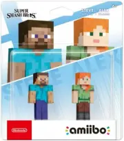 Nintendo amiibo Double Set Steve | Alex Super Smash Bros. Series Game Figure New