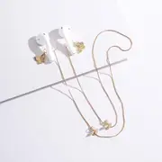 Wireless Earphone Anti-lost Chain with Zircon Butterfly Necklace - Golden