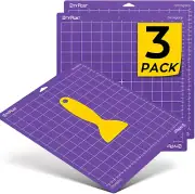 HTVRONT 3 Pack Cutting Mat for Cricut, 12X12, Strong Grip, Adhesive, Quilting Ma