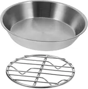 Alipis 1Set Stainless Steel Baking Plate with Mesh Rack Roasting Pan for Oven Use for Cooling Food Display for Snacks Pastries Design
