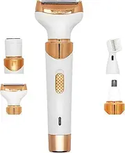 [Vgvgaj] Body Electric Shaver, Rechargeable Women Face Body Electric Shaver, Four Heads Dry Wet Use Female Hair Remover Tool for Traveling, Swim Ready, Bridal Prep, Dating