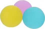 DINHEAROM 3pcs Silicone Hand Grip Balls Stress Relief Finger Strengthener Therapy Exercise Squeeze Balls for Home Office Yellow Purple Blue Strength Levels