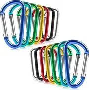 ASelected 35Pcs Caribina Clip 6cm Small Mini Carabiner Keyring Clip Aluminum Karabiner Hook