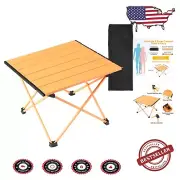 Portable Aluminum Camping Table - Foldable Outdoor Cooking & Picnic Side Table